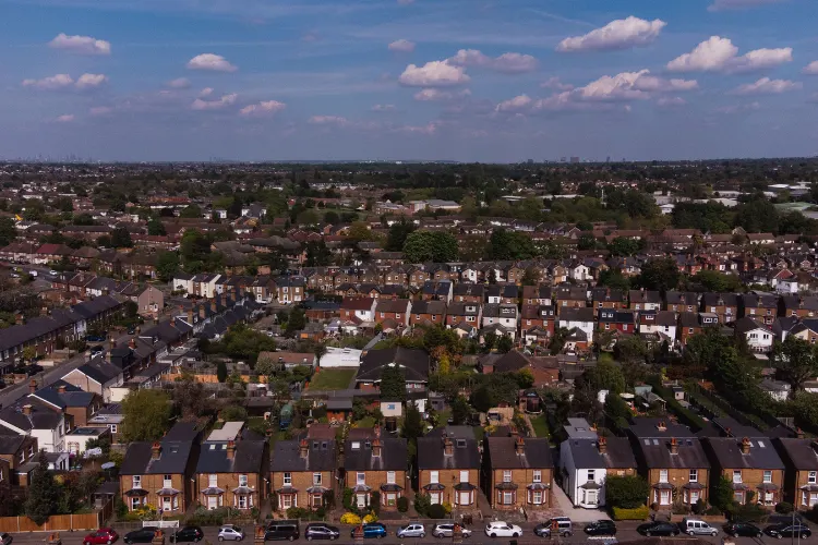 UK property market houses aerial