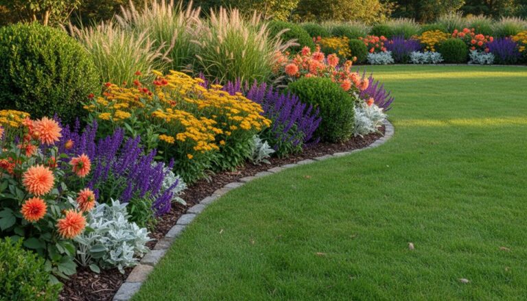 colorful structured garden borders