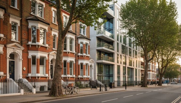 victorian and modern housing